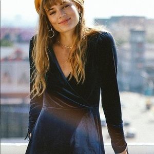 Urban Outfitters Wrap Velvet Romper